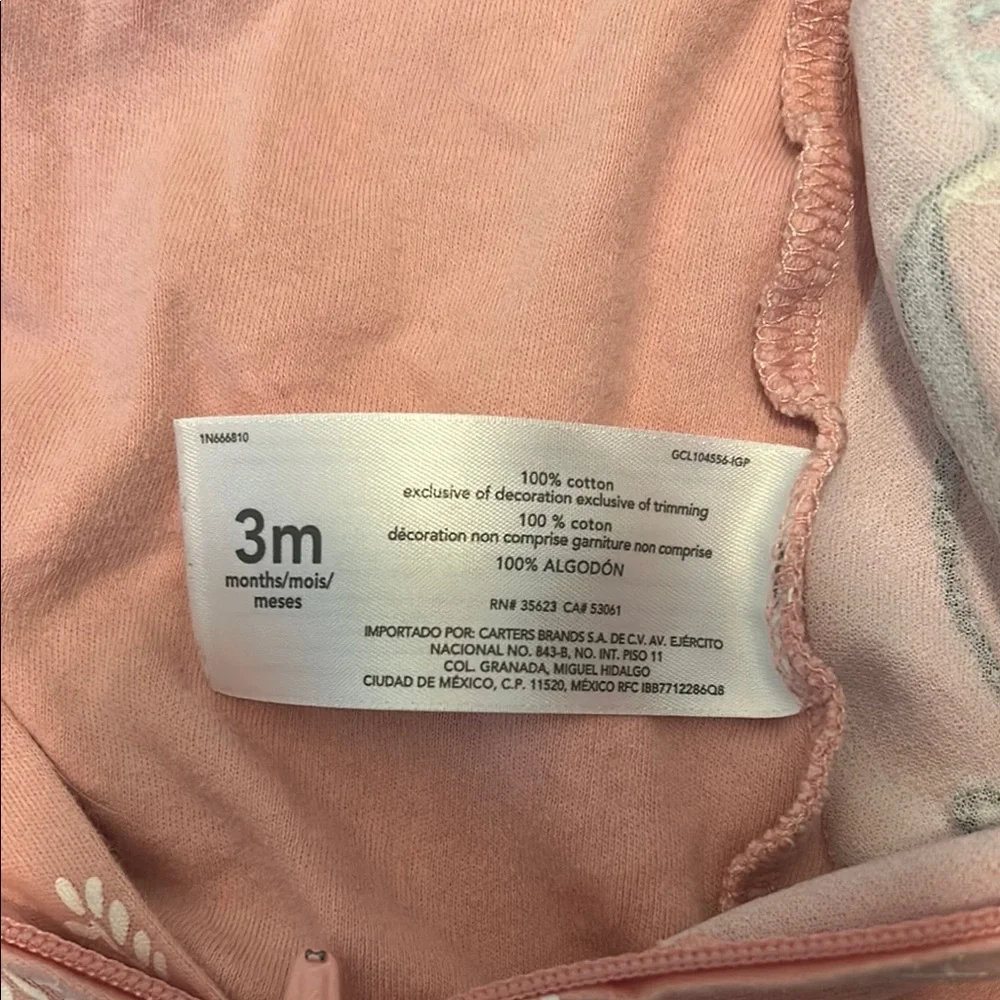 Carter's Pink Footed One Piece with Bee Design
